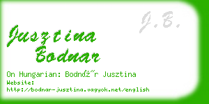 jusztina bodnar business card